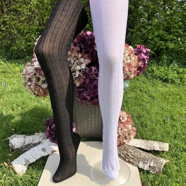 Schwarze und weiße traditionelle Trachten-Strumpfhosen